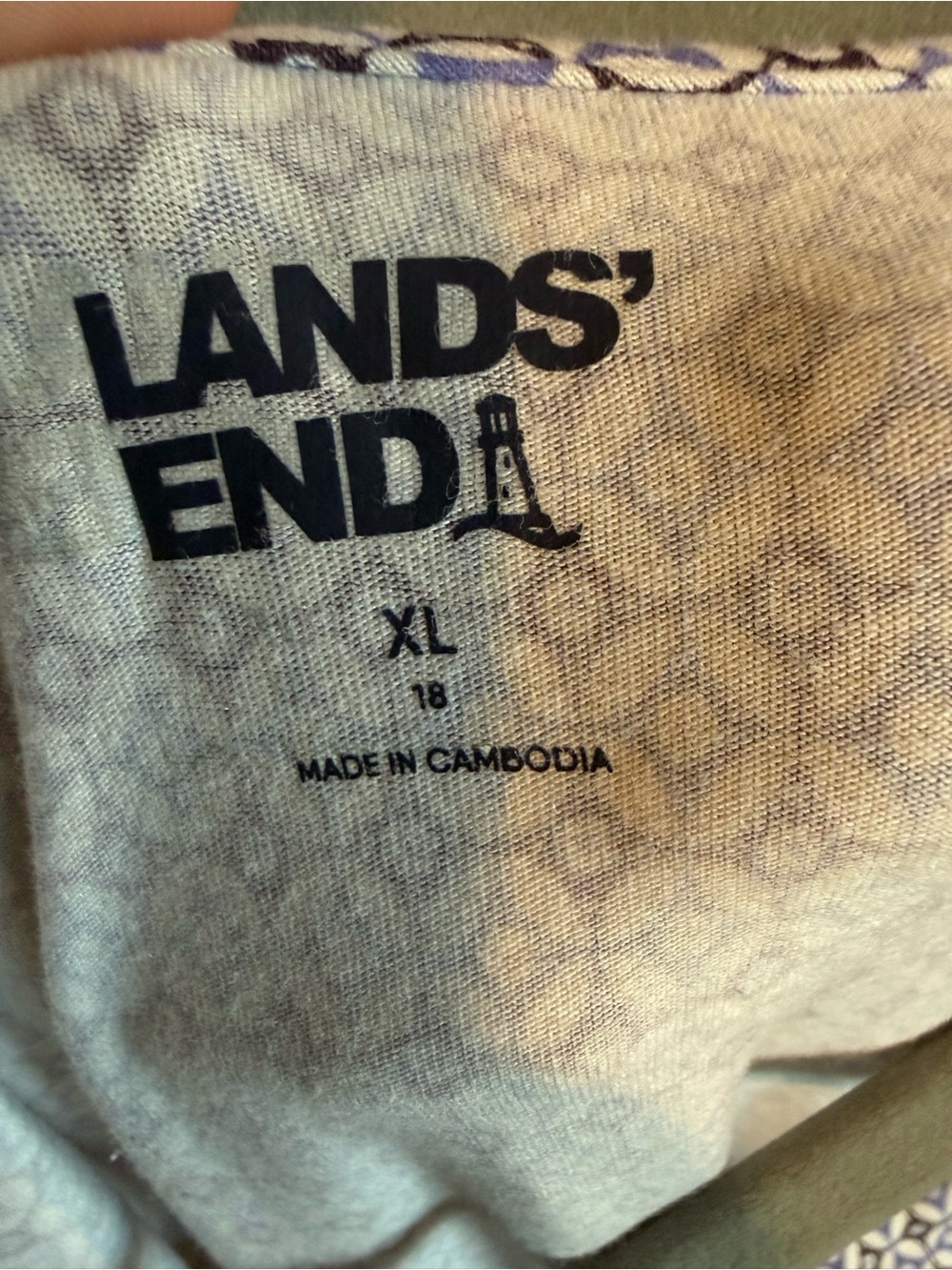 Lands' End Sleeveless Maxi Dress in Lavender and White Micro Print - Picture 3 of 3